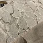 H Trend Italy Silk Lace Blouse S Beige Brown Photo 5