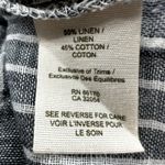 Free People  Striped Linen Button Down Shirt Tunic Tie Waist Chest Pocket Gray XS Photo 2