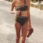 kiini  Wren High-Rise Bikini Bottoms in Olive Green- Still Full Price Photo 11