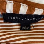 Jane and Delancey  Striped Button Down Shirt in Brown and White Photo 3
