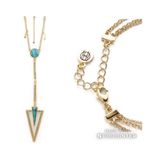 House of Harlow 1960 South Point Aztec Turqouise Layered Strand Necklace Gold Photo 11