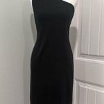 Gap Rib One-Shoulder Black Midi Dress Size M Photo 0