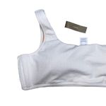 J.Crew New NWT  White Textured One Shoulder Bikini Swim Bathing Suit Top Size 3X Photo 3