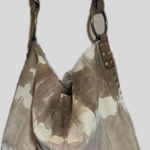 Country Western Rodeo Hobo Tie Dyed Leather Shoulder Bag Purse Brown Photo 0