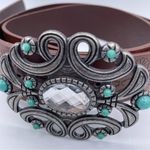 Western turquoise stoned brown belt Photo 1