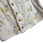 No Comment NY.LA Floral Button Front Top Pink Yellow Green XL Short Sleeve Photo 2