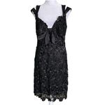 Yoana Baraschi Neoclassic Lace Rockabilly Bow Black Tie Sheath Dress Size 8 Photo 1