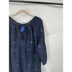 J. Crew Embroidered Beach Tunic Mini‎ Dress Women XL Navy Blue Vacation Resort Photo 6