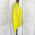 Anthropologie  Honore Open Weave Wool Blend Sweater Yellow Small Slouchy V Neck Photo 3