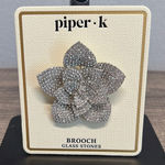 Piper  Silver Flower Brooch with Glass Stones 🩶 Photo 0