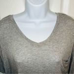 Abound  Boxy High Low Hem Oversized Pocket V-Neck Tshirt Heather Gray M Photo 4