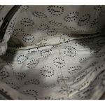 Myra Women's Cowhide Leather Zip‎ Top Crossbody Pouch Purse Bag White Brown Photo 2