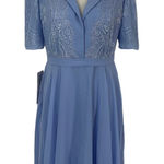 JJs House Formal Dress 10 Blue NWT Short Sleeve Cocktail Photo 0