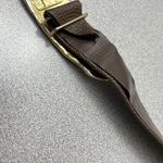 Mimi Di N Goldtone Leaf Buckle Snake Leather Belt Brown Womens Fits 30” Clasp Photo 4