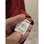 Allegra K  Size XL Cropped Denim Jacket Maroon Buffalo Plaid Cuff Retro Trucker Photo 6