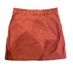 Marine layer  Avery Mini Button Up Skirt, Brick Red/Salmon Photo 7