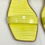 Dolce Vita Yellow Slide Sandal Isaac Flats Sz 9.5 Citron Croco Embossed Photo 3