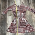 Paper Crane By Anthropologie Cold Shoulder Wine Black and White Dress Size Large Photo 12