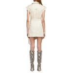 SIMKHAI Lourdes Vegan Leather Wrap Shirt Dress in Ceramic 6 New Womens Pleather Photo 12