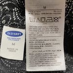 Old Navy  Black White Paisley Print Tie Front Blouse Women’s Size M Western Boho Photo 3