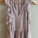 Madewell Women's Small 100% Silk Lily Ruffle Top in Echo Grid Blouse Tas… Photo 0