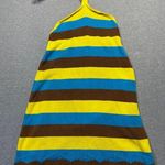 Women's Mariuccia Yellow Blue and Brown Striped Dress Size XS/S Photo 1
