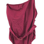 Shade & Shore  One Piece Swimsuit One Shoulder Belted Medium Coverage Red Size S Photo 0