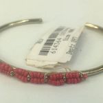 Nordstrom Red Seed bead goldtone cuff bracelet New Photo 0