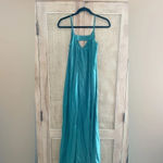 Pink Stitch  Resort Maxi Dress Back Cutout Casual Vacation Size 2 Small Green Photo 5