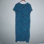 Laura Ashley  14 Cottagecore Silk Short Sleeved Maxi Dress in Turquoise Purple Photo 1