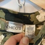 Chico's Chico’s Camouflage Camo Embroidered Long Sleeve Button Down Shirt Blouse Top Photo 4