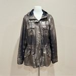 Calvin Klein Metallic Rose Gold Hooded Windbreaker Jacket Size XL Photo 4