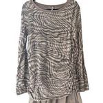 Daily Practice Top Long Sleeve Layering Abstract Print Tunic Beige Size XL Tan Photo 0