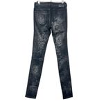 Diesel Skinzee Super Slim Regular Waist Black Coated Custom Paisley Print 25 Photo 1