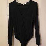 Lovers + Friends | Vision V-Neck Long-Sleeve Bodysuit Blouse in Black Sz Medium Photo 2