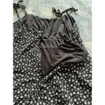 LA Hearts PacSun  Black White Daisy Floral Tie Spaghetti Strap Mini Dress Medium Photo 6