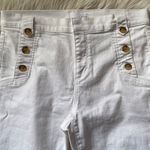 Loft White Sailor High Waist Skinny Crop Jeans Photo 4