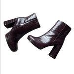 Rachel Zoe NEW Maya Platform Bootie Crocodile Embossed In Deep Mahagony Photo 4