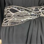 JACK Vintage 80s Bryan Black Chiffon Beaded Cocktail Party Dress M Photo 2