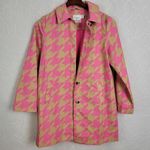Isaac Mizrahi Target 20th Anniversary Womens Trench Coat XS Pink Tan Houndstooth Photo 0