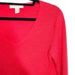 Banana Republic Bright Red Fitted V-neck Pullover Sweater Photo 2