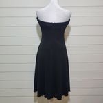 Moda International BK Strapless‎ Red Bow Ruched Front Ruffled Hem Dress Size 8 Photo 4