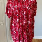 Torrid  size 1 heart theme button up blouse office holiday work casual red heart Photo 11