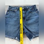 American Eagle Medium Blue Denim Cutoff Raw Hem Mom Short Size 2 Photo 6