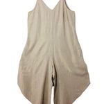 Everlily Lurex Stripe Linen Wide Leg Jumpsuit Photo 3