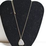 Gray Sparkle Stone Gold Tone Link Chain 18 Inch Casual Everyday Chic Necklace Photo 1