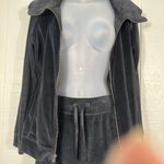 J. Jill Black Velour Zip Front Jacket and Skirt Lounge Set Size Small EUC Photo 9