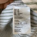 H&M  Linen Cropped Front Knot Button Down Shirt White and Green Striped / Size XS Photo 4