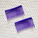 Vintage Unmarked Set 8 4 Pairs Red Yellow Purple Pink Side Hair Comb Barrettes Photo 9