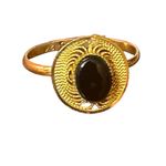 VTG 1/20 12K Gold Filled Filigree Ring | Black Onyx Cabochon Size 8 Photo 1